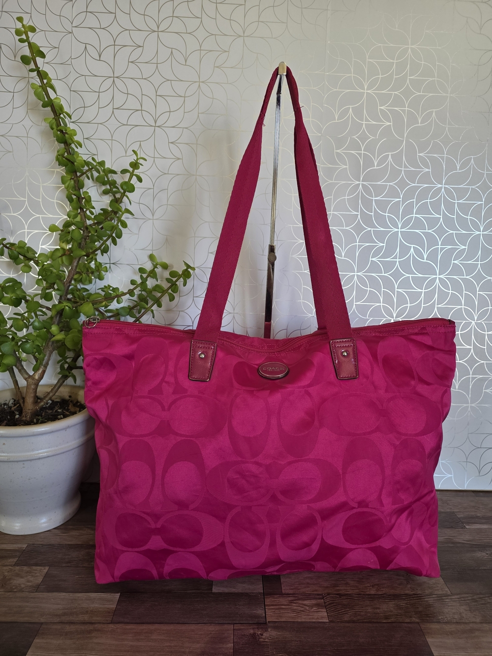 Authentic Coach Getaway Signature Nylon Packable Weekender Tote Bag (Style F773